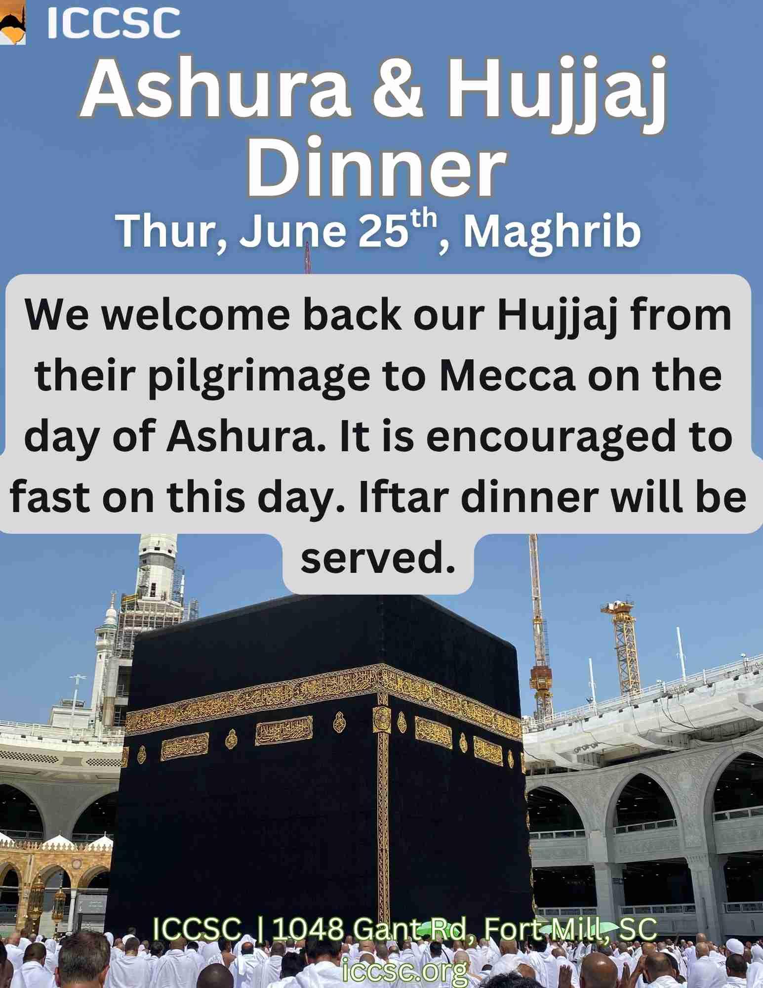 ICCSC Ashura & Hujjaj Dinner flyer