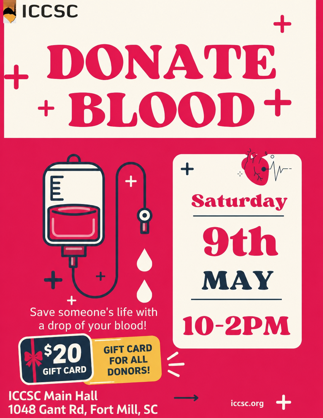 ICCSC Blood Drive flyer