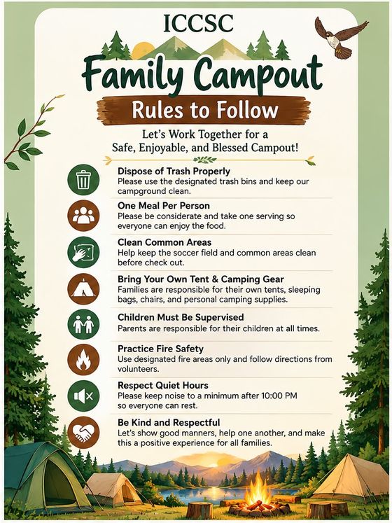 ICCSC Family Campout rules flyer