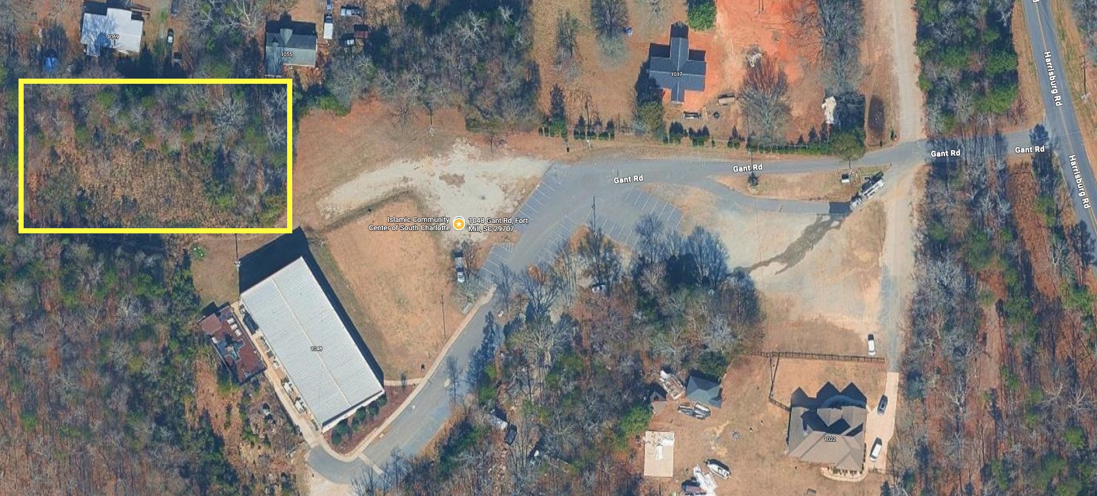 Aerial view of ICCSC showing the land clearing area highlighted