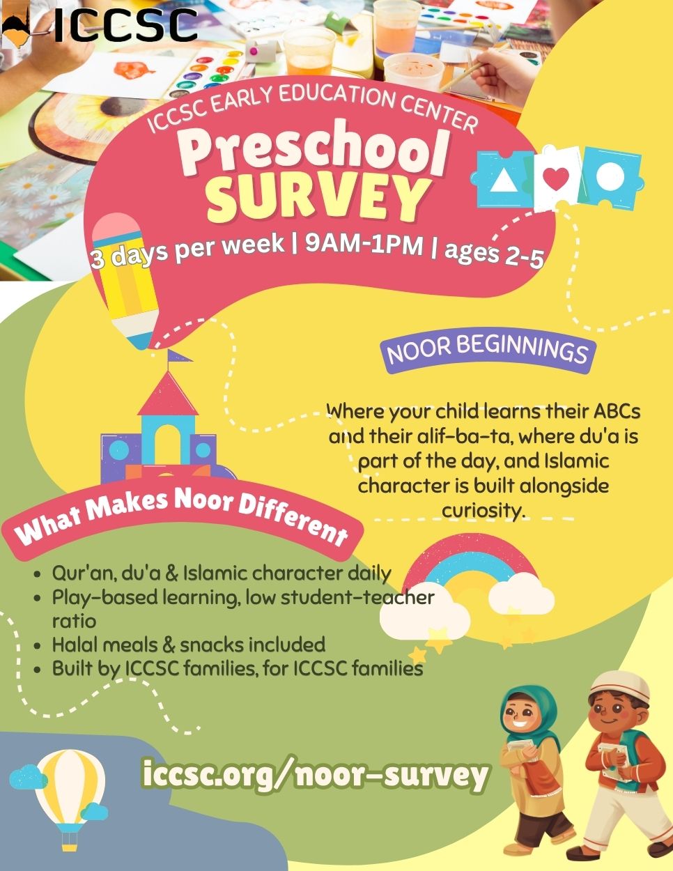ICCSC Noor Beginnings Preschool Survey flyer