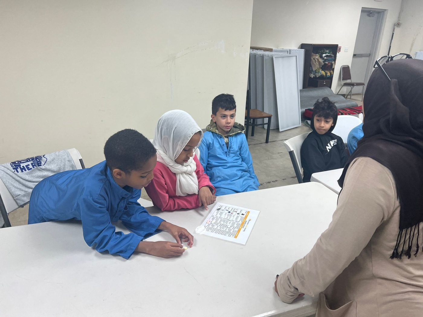 Students working together on a class activity