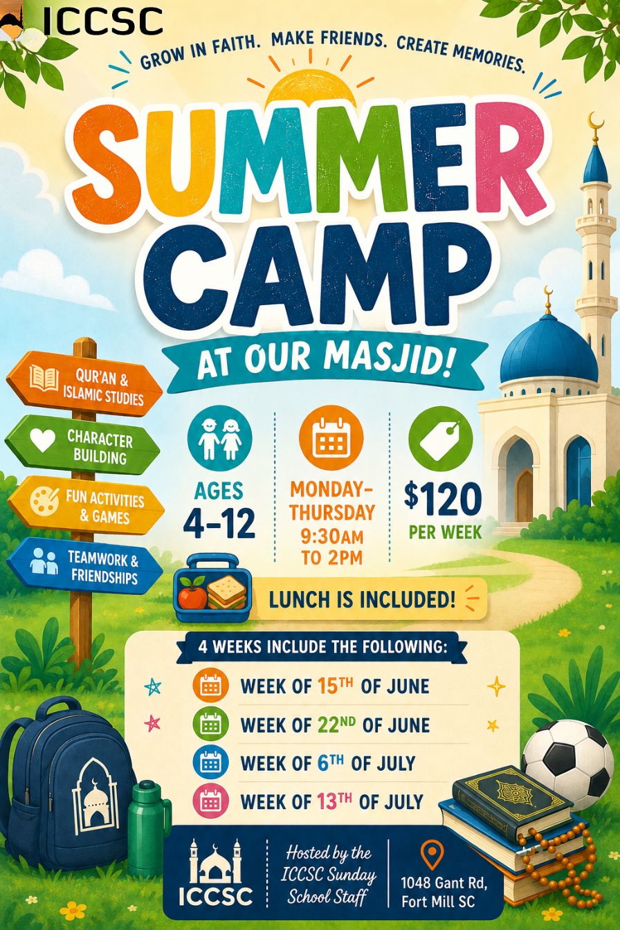 ICCSC Summer Camp at our Masjid flyer